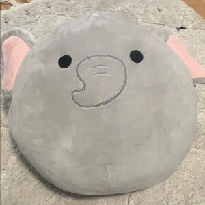 Squishmallows Gray and Pink Elephant Pillow